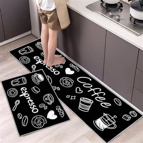 Hoimlm Lot De Tapis De Cuisine Antid Rapants Absorbe L Eau Et L