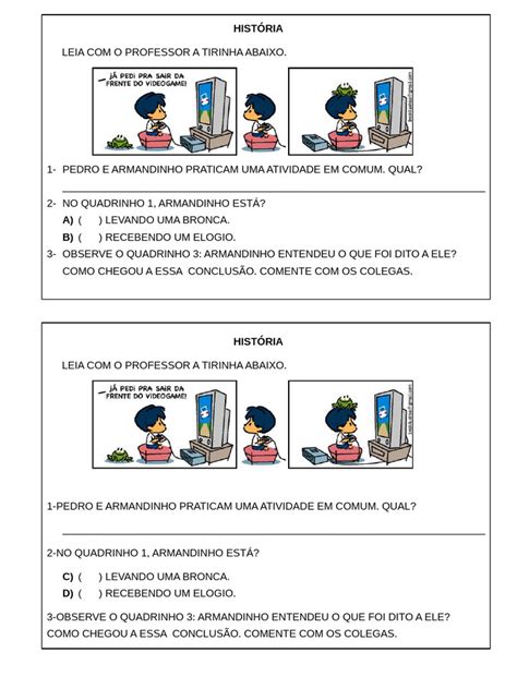 Http Acporto Wordpress Com Tag Armandinho - Tirinha do Armandinho: Interpretação e Atividades | PDF