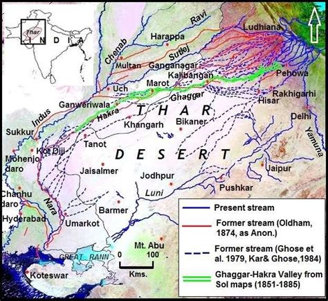 9 Present And Former Stream Courses Within The Saraswati River Basin