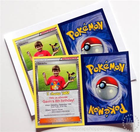 Pokemon Card Birthday Invitation The Scrap Shoppe