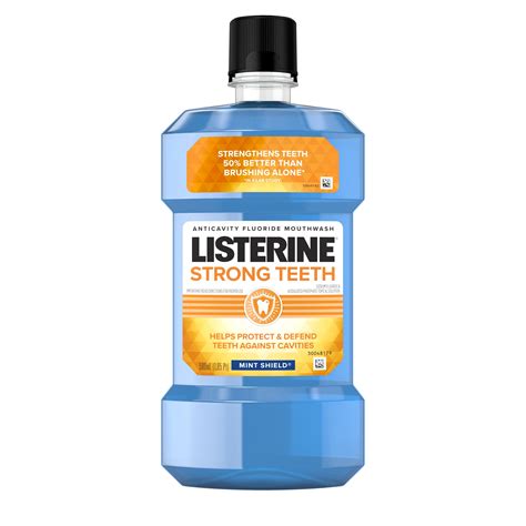 Listerine Strong Teeth Anticavity Fluoride Mouthwash Mint 500 Ml