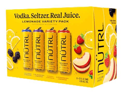 Nutrl Lemonade Vodka Seltzer Variety Pack 8 355ml Cans Ready To Go