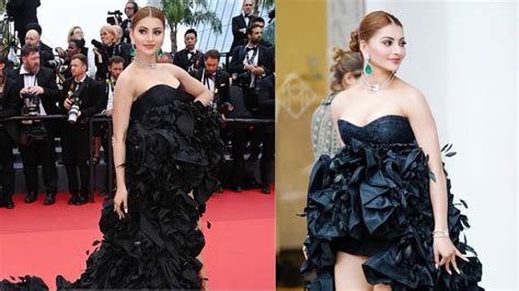 Cannes 2022 Urvashi Rautela Opts For A Dramatic Black Dress For Her