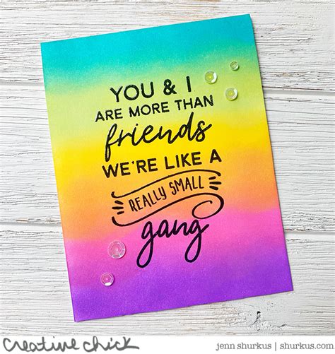 Rainbow Ink Blended Friendship Card, Honey Bee Stamps {creative chick}