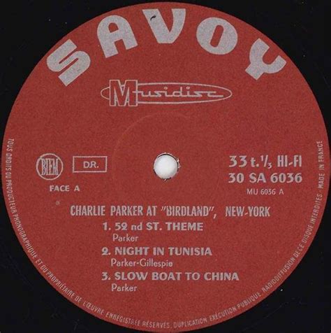 Charlie Parker The Immortal At Birdland New York Vinyl Pussycat