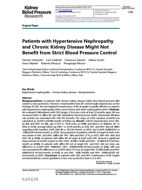 Patients With Hypertensive Nephropathy And Chronic Kidney Disease Might