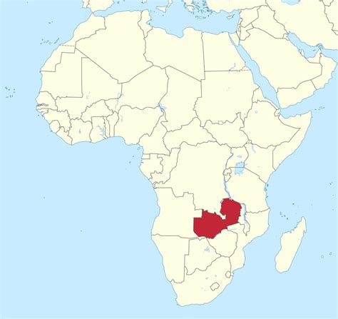 Zambia africa map - Map of africa showing Zambia (Eastern Africa - Africa)