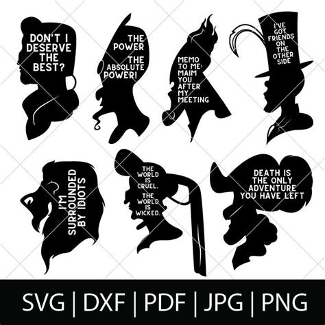 Disneys Male Villains Svg Bundle Diy Disney Shirts Disney Villain