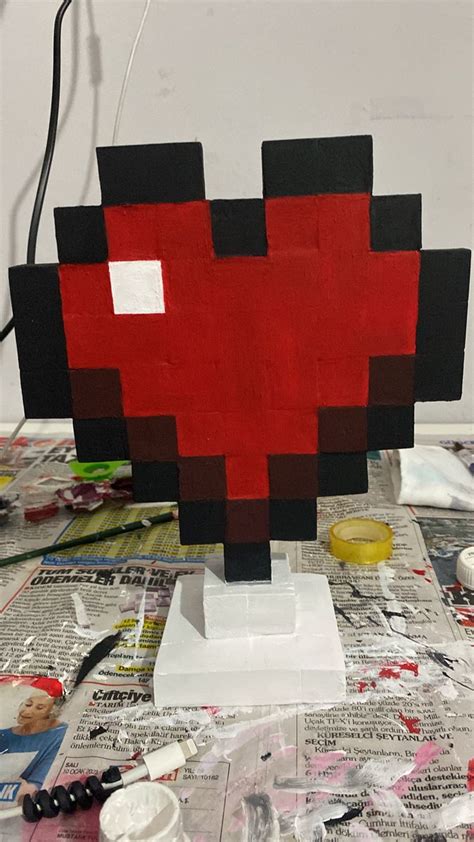 Diy Minecraft Heart From Wooden Cubes Minecraft Elişleri Etkinlik Malzemeleri Elişi Fikirleri