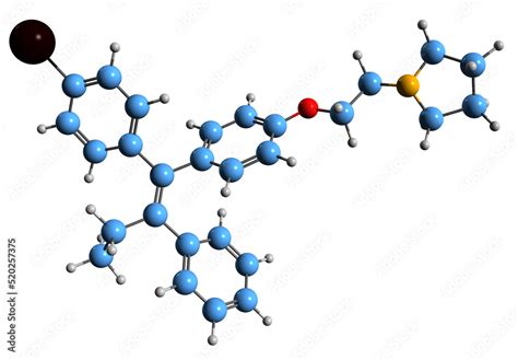 D Image Of Idoxifene Skeletal Formula Molecular Chemical Structure