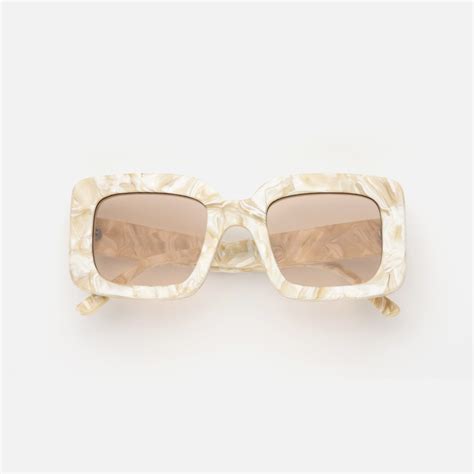 Lu Goldie Mia Sunglasses White Onyx Abicus