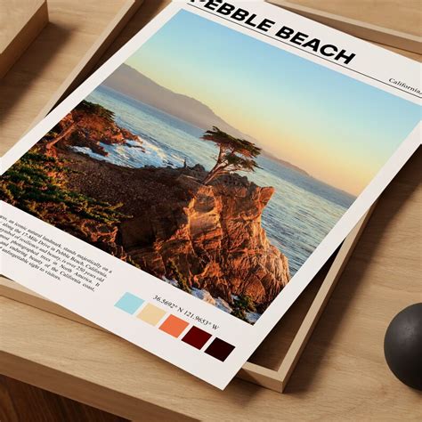 Pebble Beach Print Pebble Beach Poster Pebble Beach Art Pebble Beach