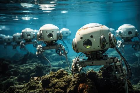 Premium AI Image A Swarm Of Tiny Robotic Cleaners Working In Unison