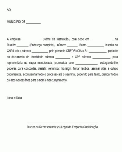 Carta Padrão De Credenciamento