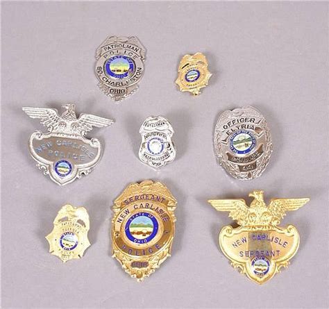 Lot - (8) VINTAGE OHIO POLICE BADGES INCLUDING SOUTH CHARLESTON, NEW ...