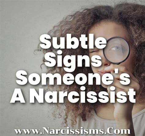 Subtle Signs Someones A Narcissist Narcissisms