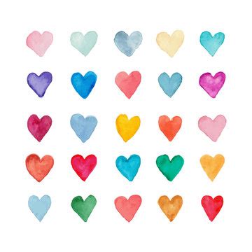 Colored Hearts Clip Art Library