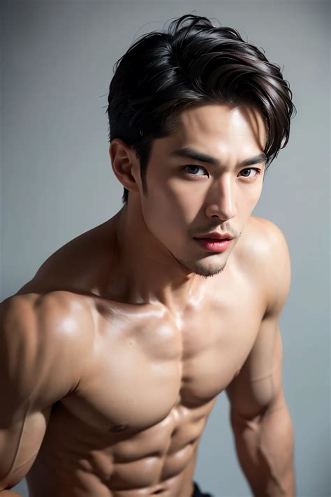 Hot Korean Man Years Old Handsome Face Well Groomed Facial Hair