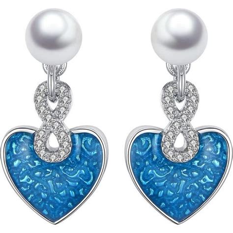 Boucles D Oreilles Bleues Exquises Pour Femme Argent Sterling 925