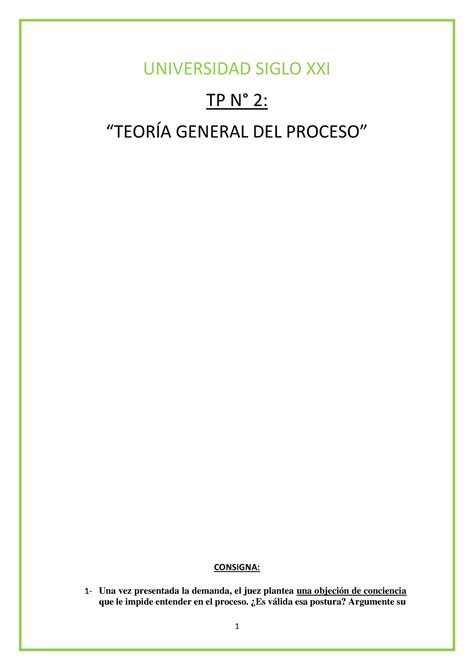 Tp Teoria Del Proceso Aprobado Universidad Siglo Xxi Tp N