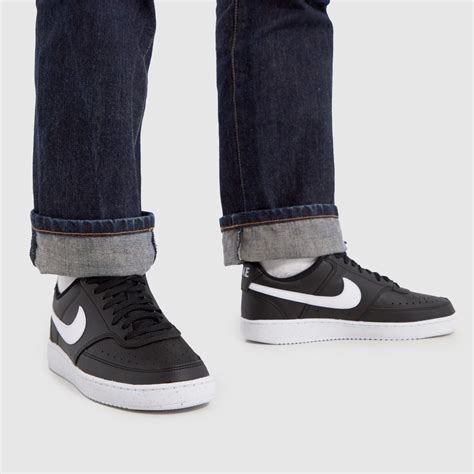 Mens Black White Nike Court Vision Trainers Schuh