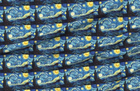 X The Starry Night Vincent Van Gogh Fabric Starry Night Van Gogh