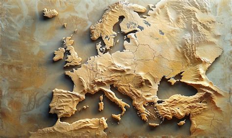 Premium Photo Top View Of The Relief Map Of Europe