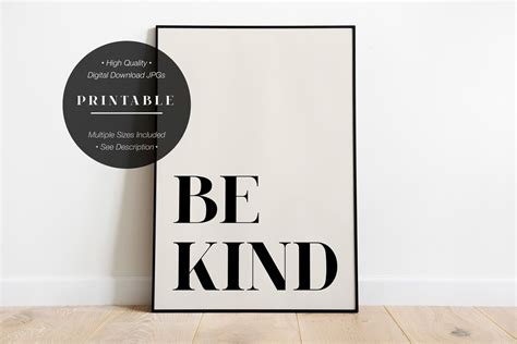 Be Kind Print, Classroom Poster, Typography Print, Kids Room Art, Dorm ...