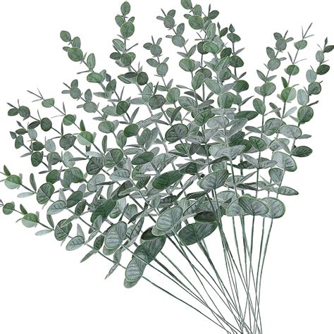 Pcs Eucalyptus Stems Decor Artificial Eucalyptus Leaves Faux Greenery