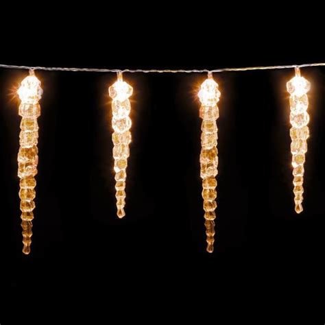 Monzana Guirlande lumineuse stalactites 40 LED Blanc chaud Télécommande