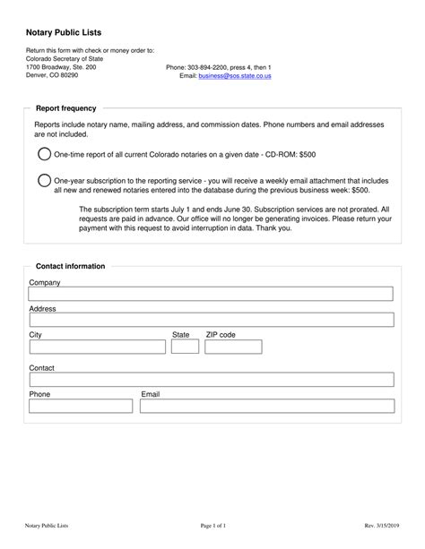 Colorado Notary Template