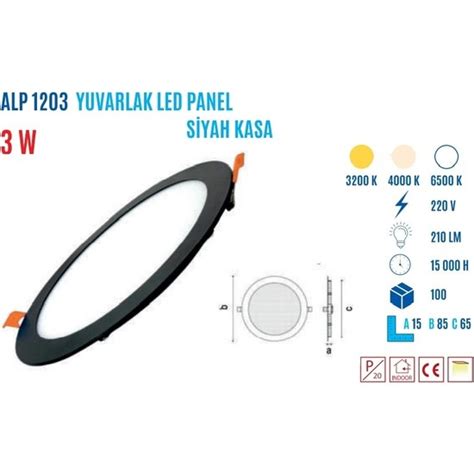 Ycl ALP 1203B 3W S altı Yuvarlak LED Panel Beyaz Fiyatı