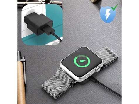 Câble chargeur magnétique apple watch charge rapide et sécurisée noir