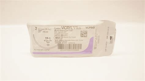 Ethicon Vcp849 2 Coated Vicryl Plus Undyed 27inch Tp 1 65mm 12c Taper