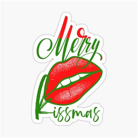 Merry Kissmas Funny Christmas Merry Kissmas Lips Kiss Lipstick