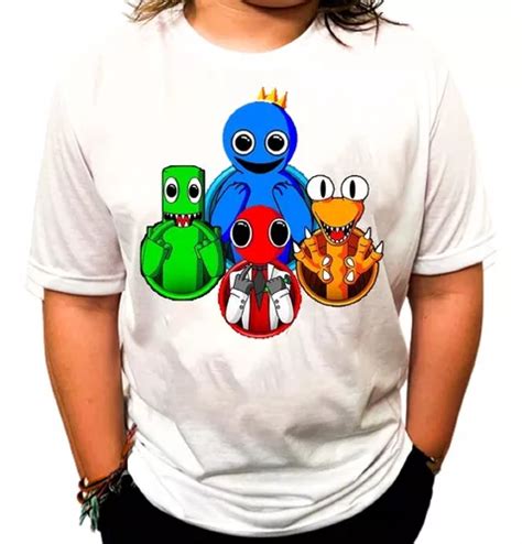 Camiseta Infantil Rainbow Friends Roblox Lizard Blue Camisa