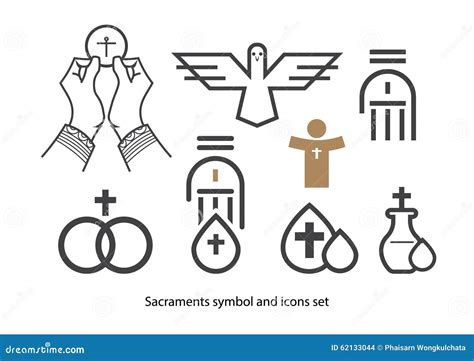 Sacraments Icon Set Stock Vector Illustration Of Religious 62133044