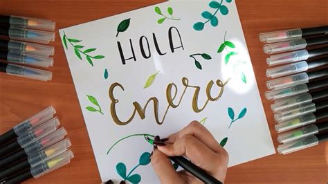 PORTADA DE BULLET JOURNAL MES DE ENERO 2021 Brush Lettering