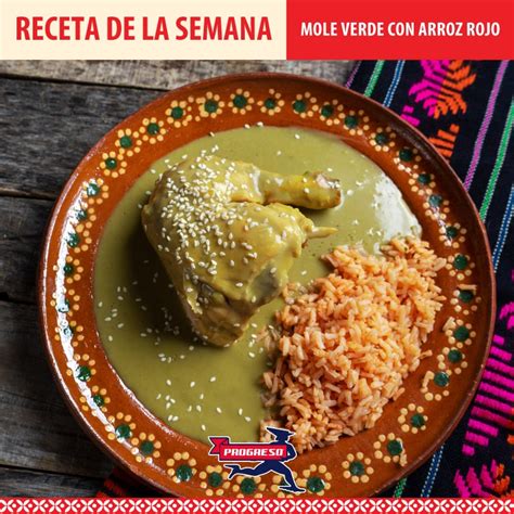 Mole verde con arroz rojo - Grupo Progreso