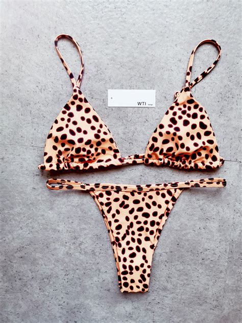 Leopard Print Triangle Bikini Set W T I Design