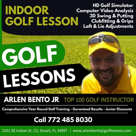 Arlen Bento Jr. Golf Lessons Stuart Florida Offers HD Golf Simulator Indoor Lessons & First Tee ...