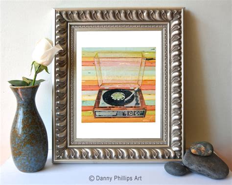 Vinyl Retro Record Player Art Print Or Canvas Wall Decorretro Etsy