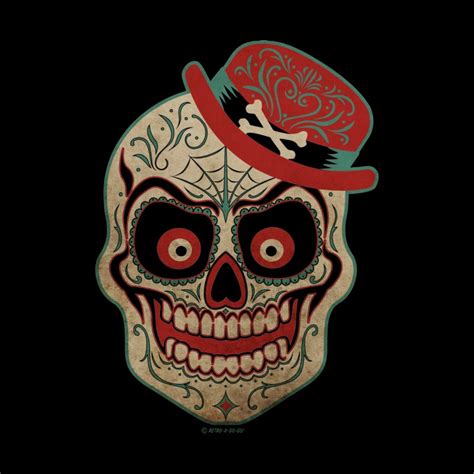 Retroagogo Sugar Skull Mens T Shirt Retro A Go Go Artist Shop