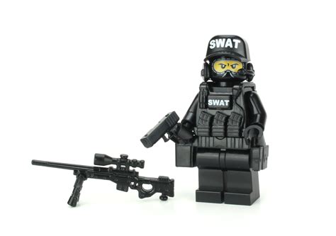 Buy Battle Brick Swat Team Sniper Collectible Custom Minifigure Genuine Minifig Head Printed