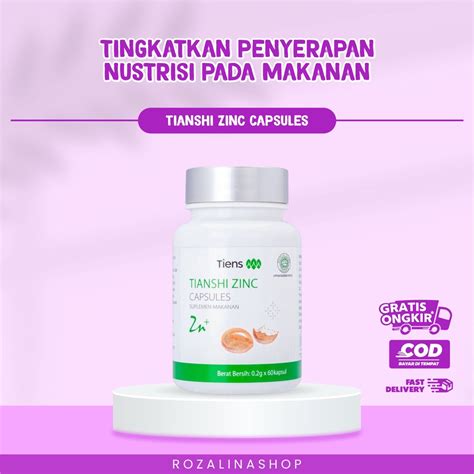 Jual Tiens Tianshi Zinc Capsules Suplemen Penggemuk Badan Dan Vitamin