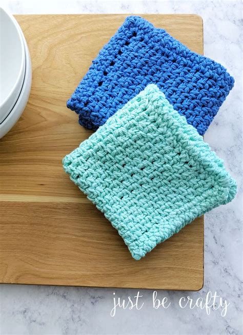 Moss Stitch Dishcloth Video Tutorial Just Be Crafty Crochet