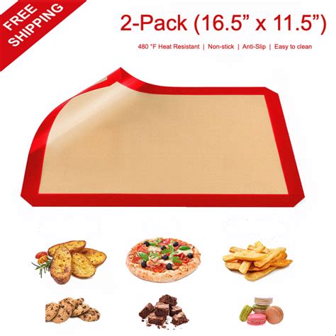 2 Pack Silicone Baking Mat Nonstick Heat Resistant Oven Mats Toaster Liner Sheet Ebay