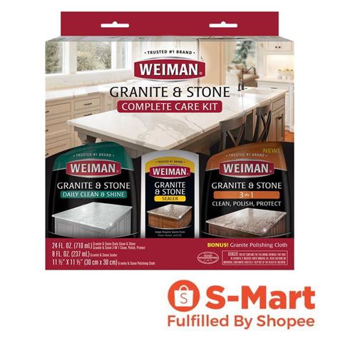 Weiman 3 Pkt Granite And Stone Complete Care Kit Shopee Singapore