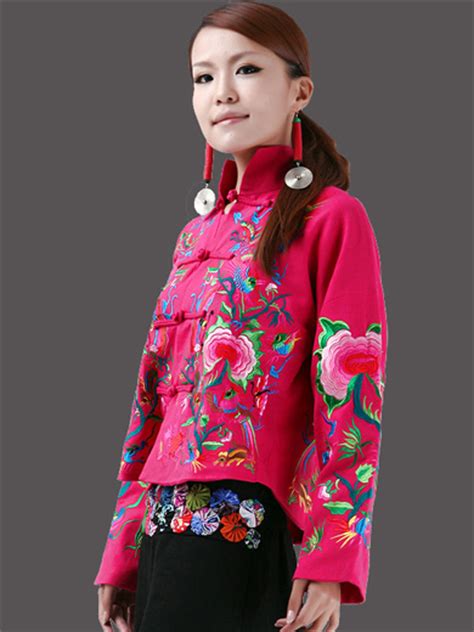 Cotton Chinese Women Jacket With Embroidery