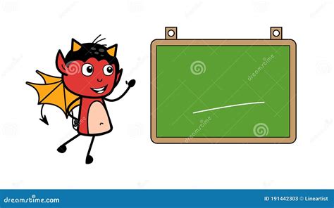 Cartoon Devil With Classroom Board Stock Illustration Illustration Of Blank Funny 191442303